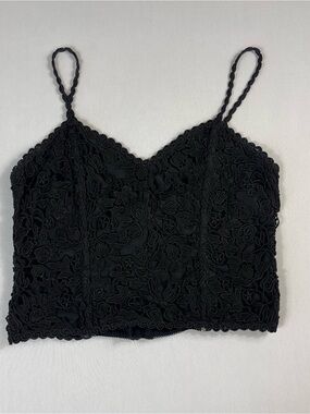 Vintage Neiman Marcus Jonquil by Diane Samandi Black Lace Crop Top Bralette M